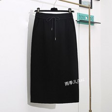 그레이 슬릿 슬리밍 원스텝 캐주얼 스커트~4XL