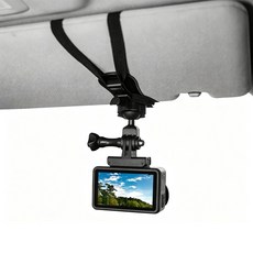 FLYMILE DJI 포켓4/3/액션6/5Pro/오스모360/인스타360 X5 차량 선바이저 거치대 1/4나스&투클로우 퀵릴리스 3종세트 고정밴드+버클 포함 액션카메라 액세서리, 1개, 차량용 거치대 3종 세트