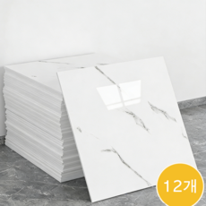 MR.LEE 엄선 주방 대리석 시트지 12개 30x30 주방 붙이는 타일 방수 시트지, 심플 화이트 x 12개