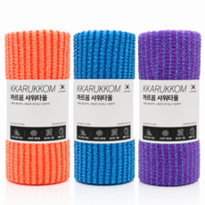까르꼼 딥클린 버블 샤워타올 3종세트, 1개, 3개입, 오렌지+블루+퍼플