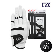 커터앤벅 공용 반양피 골프장갑 3장 1세트 - CBU3AGV313, 화이트, 1개