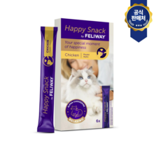 펠리웨이 해피스낵 고양이 스트레스 완화 츄르 간식 6개입, 1개, 90g