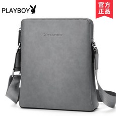 【台灣出貨】PLAYBOY花花公子側背包 肩背包 單肩包 男士包包 斜挎包 大容量潮牌公文小背包 潮牌背包, 【灰色】7006-0H