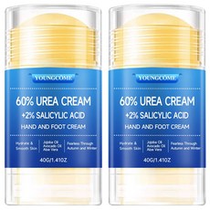 영컴 60% 우레아 2% 살리실산 핸드 풋크림 발꿈치 각질 고보습 스틱, 40g, 1개, 2개입