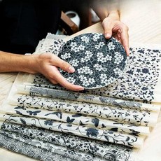 도예용 전사지 도자기 인쇄 필름 각인 마크 공방 재료, 1개, 흑색화지 6호