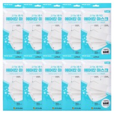 에어캅 3중차단 일회용마스크 화이트 블랙 5매입 10개