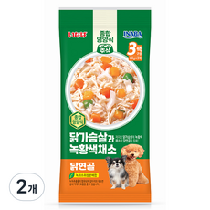 이나바 강아지 닭가슴살과 녹황색채소 파우치 QDR-144, 혼합맛(닭가슴살/채소/닭연골), 180g, 2개