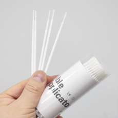 리얼뷰티 원터치 케이스 롱헤드 마이크로 면봉 브러쉬, 4개, 100개입, 화이트