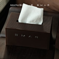 SMAR 紙巾盒 北歐風客廳高檔抽紙盒 家用桌麵創意擺件, 棕色, 1個