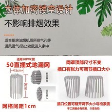 不鏽鋼圓形地漏網 廚房衛生間通風口防鼠防鳥, 1個, 50pvc管 便捷耐用 質量抗造, N/A