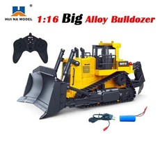 HUINA 1554 RC 불도저 Rc 배거 크롤러 굴삭기 2.4G 원격 제어 자동차 트럭 트랙터 트레일러, 중국, 16 Alloy Bulldozer