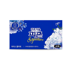 건조기용 피죤 아이스플라워 40매 건조기시트 섬유유연제 건조기섬유유연제 빨래쉰내제거, 혼합색상