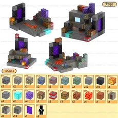 자기 빌딩 블록 광산 세계 큐브 소년 어린이 연령 3 + 건설 DIY 모델 감각 장난감, 02 100 PCS