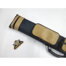 【國華撞球】CH24B 撞球桿專用6孔輕管球筒 2大4小 適合裝雙前截 跳桿 衝桿 荔枝皮材質 手提、側背兩用, 1個, 黑底米色