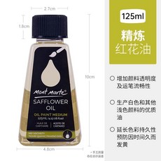 蒙瑪特高階油畫助劑組：125ml精煉紅花油, 1個, 125ml精煉紅花油，B款