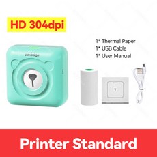 미니 포토프린터 오리지널 A6 Peripage 304dpi 포켓 프린터 블루투스 열전사 사진 라벨 컬러 기계 모바일 안드로이드 iOS 인쇄, 304DPI WH Printer, X-0)33978299558