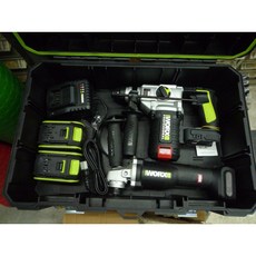 WORX 威克士 雙機組 雙電池 WU808 無刷砂輪機 WU388 無刷充電式鎚鑽, 詳見包裝
