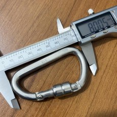 316不鏽鋼 D型自鎖登山扣, 1個, S2393-0080, N/A