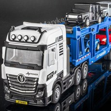 세미 트레일러 장난감 자동차 운송업자 모델 대형트럭 엔지니어링 차량, 세미 트레일러 견인 군용 차량 녹색, 1개