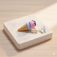 투컵 컬러 아이스크림콘 파츠 (1개) 데코장식 석고방향제 만들기 DIY 재료, 핑크, 무향