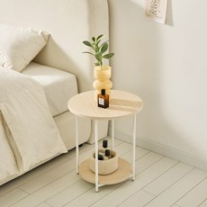 국내생산!! 아르떼 소파 거실 침대 사이드테이블 침대협탁 원형/타원형 (6컬러), 1. 원형-네추럴우드