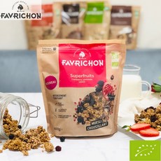 프랑스 유기농 슈퍼프루트 뮤즐리 그래놀라 유기농 시리얼 오트밀 그래놀라 시리얼, 400g, 1개