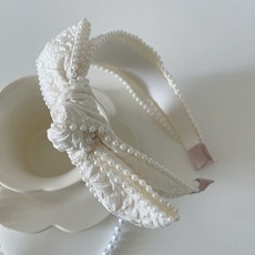 프렌치 레트로 진주 헤어밴드 머리띠