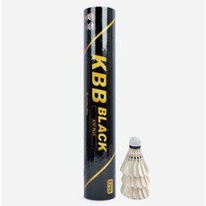 【KB韓國羽球】KBB BLACK 專業羽毛球 高耐打 穩定飛行 球感紮實不飄拍, 1個, 12