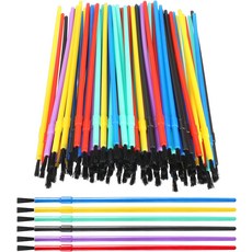 100 PCS 페인트 브러시 세트 플라스틱 작은 수채화 터치업 교육 및 학습 활동 초보 예술가를 위한 다채로운 디테일 페인팅 키트 아트 용품