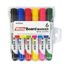 문화연필 화이트 보드 마카 6색 세트 마커, 상세페이지 참조