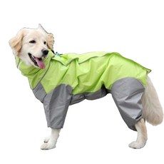 강아지 아웃도어 판초 우비 레인코트 바람막이 안전 빛반사 소형견 중형견 대형견 방수 올인원 우비