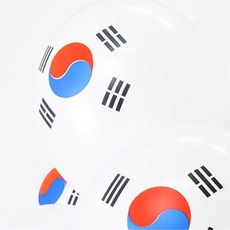 태극기풍선 30cm 100개입 기관행사 축제 광복절 국기 장식 파티 학교 운동회 촬영용