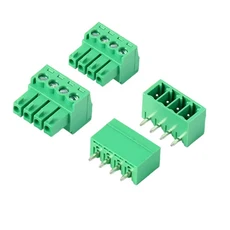 5세트 15EDG 3.5MM 직선/곡선 바늘 2/3/4/5P 플러그인 배선 커넥터 소켓 PCB 나사 단자 블록, 06 5Sets 4P straight