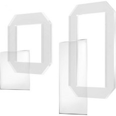 퀼팅 템플릿 2세트 5x2.5인치 직사각형 2.5인치 정사각형 투명 아크릴 재봉 자 실용적인 패치워크 절단 스텐실 DIY 공예 퀼트 용품