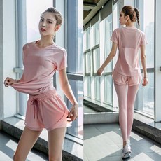 運動套裝女夏季新款瑜伽服女高檔健身跑步套裝大碼寬鬆透氣速乾女