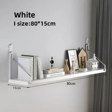 벽걸이형 라우터 선반 무타공 침실 벽 수납 랙 가로형 파티션 박스 스탠드 아메리칸 컨트리 스타일, 30 흰색 8015 접착 후크(세라믹 타일에 적합)