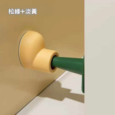 隔日配 現貨寄出 鞋型防撞門檔 防撞門檔 降低噪音 減震護牆 保護牆壁 免打孔 可愛造型, 1個, 鞋型門檔-綠黃色-盒裝+4片膠片