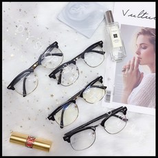 台灣 實拍 潮流必備半框眼鏡 日系 韓版 心機 百搭 女生 男生 中性