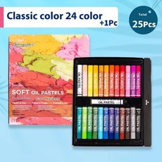 오일파스텔 야외드로잉 전문가용 먼지없는크레용, 25 Colors