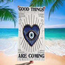 행운의 블루 이블아이 목욕 타월 흡 통기성 여자아이들 장식용 만화 비치