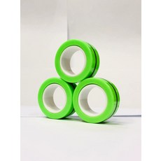 손가락 자석 반지 피젯 장난감 세트 성인 스피너 링 스트레스 해소 불안 완화 치료 3 개, [25] Green, 1개