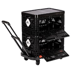 BIGANT 빅앤트 48리터 오픈형 카트 2단 세트 (카트색상 선택가능), 블랙, 1개