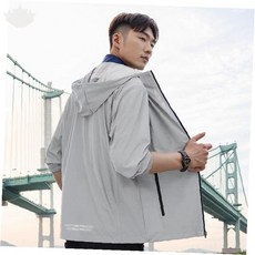 야외 활동 등산 트레킹 남녀공용 경량 방풍 점퍼 여름 통기성 후드 없는 지퍼