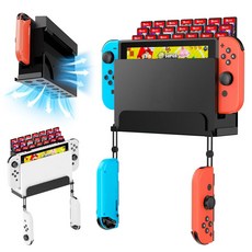 스위치 OLED용 쿤슬럭 월 마운트 메탈 홀더 안전하게 TV 근처 또는 뒤에 보관 블랙, Switch Cards Holder Wall Mount, White