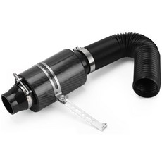 PTNHz 유니버설 3인치 레이싱 카본 파이버 콜드 피드 유도 키트 공기 흡입 필터 박스(팬 포함), With Fan, 1개