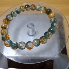 黃綠幽靈爆花晶手串 8mm