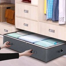 접이식 부직포 보관 상자 가방 의류 속옷 양말 침실 옷장, Gray 100x50x18, 1개