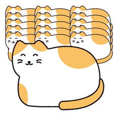 [무해해] 귀여운 점착 메모 스티커, 1개, 40매, 고양이