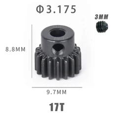 48P 경화 금속 모터 기어 피니언 3.175mm 14T 20T RC 자동차 부품, 02 17T