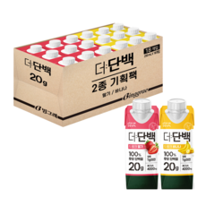 빙그레 더단백 드링크 프로틴음료 2종 혼합(딸기9+바나나9) 총 18개, 250ml, 딸기9+바나나9